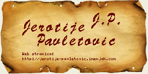 Jerotije Pavletović vizit kartica